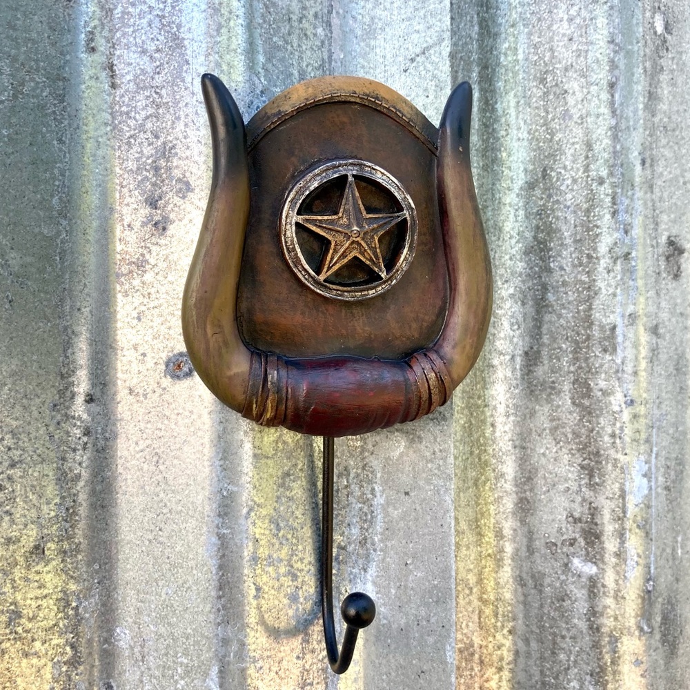 5 Western Style Hooks New in Box Coat Hooks Lone Star Country Decor Texas - Picture 3 of 11